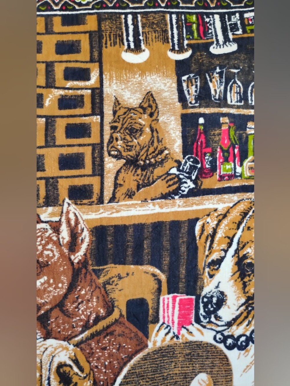 VINTAGE GAMBLING DOGS TAPESTRY